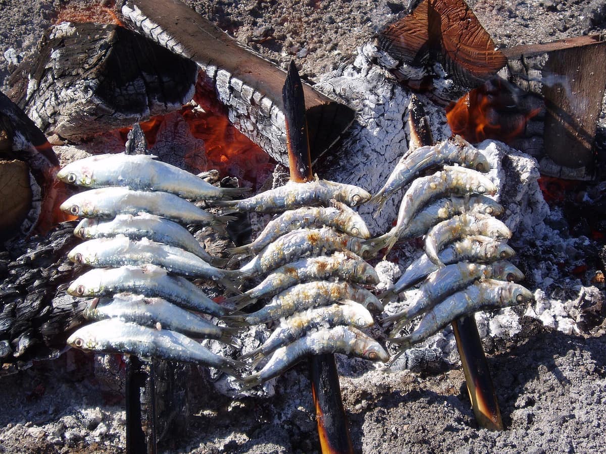 Grilled sardine espetos, Málaga
